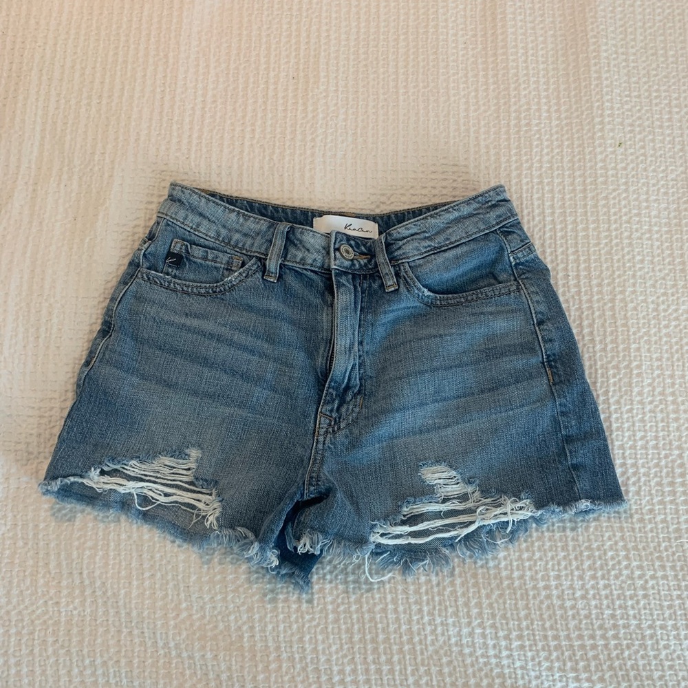 Rancan distressed denim shorts. Lightly worn. Size: XS
